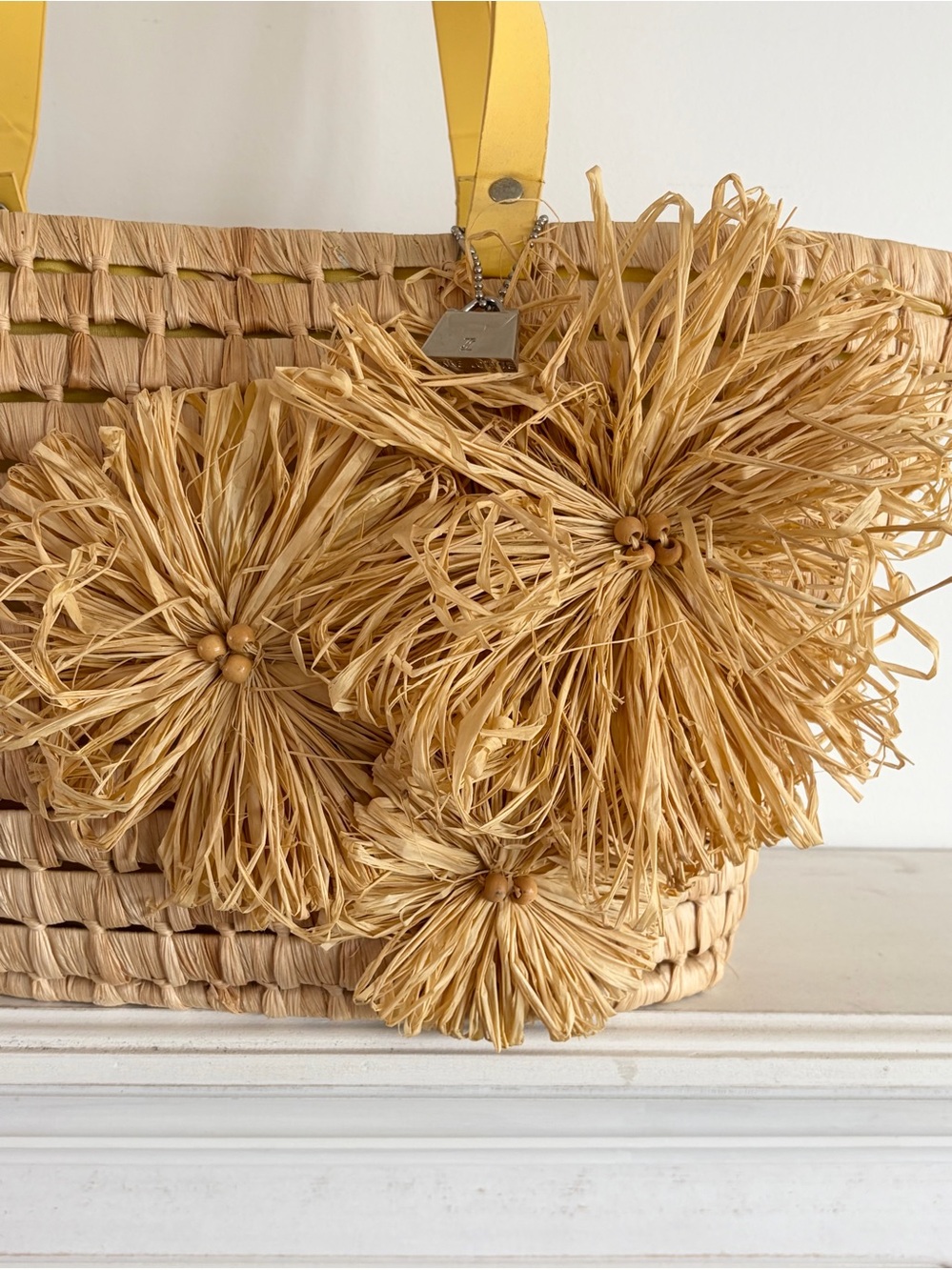 Jeanne Lottie Yellow Straw Tote Bag - Picture 2 of 10